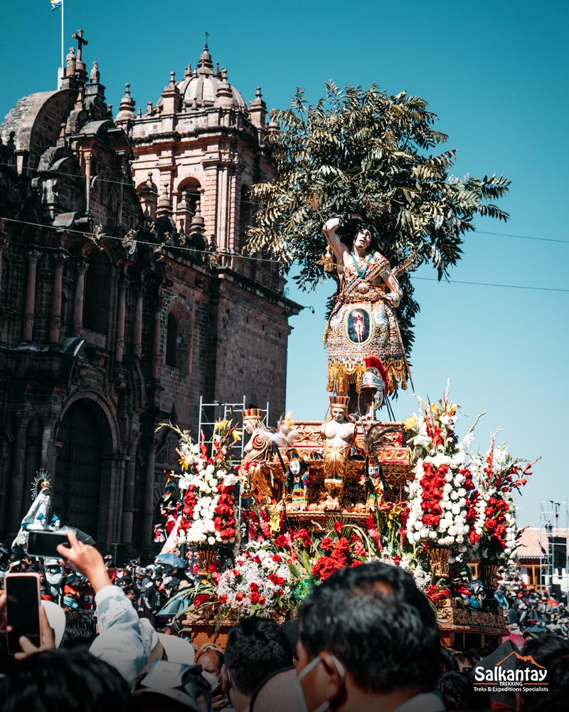 San Sebastian en la entrada del Corpus Christi Cusqueño