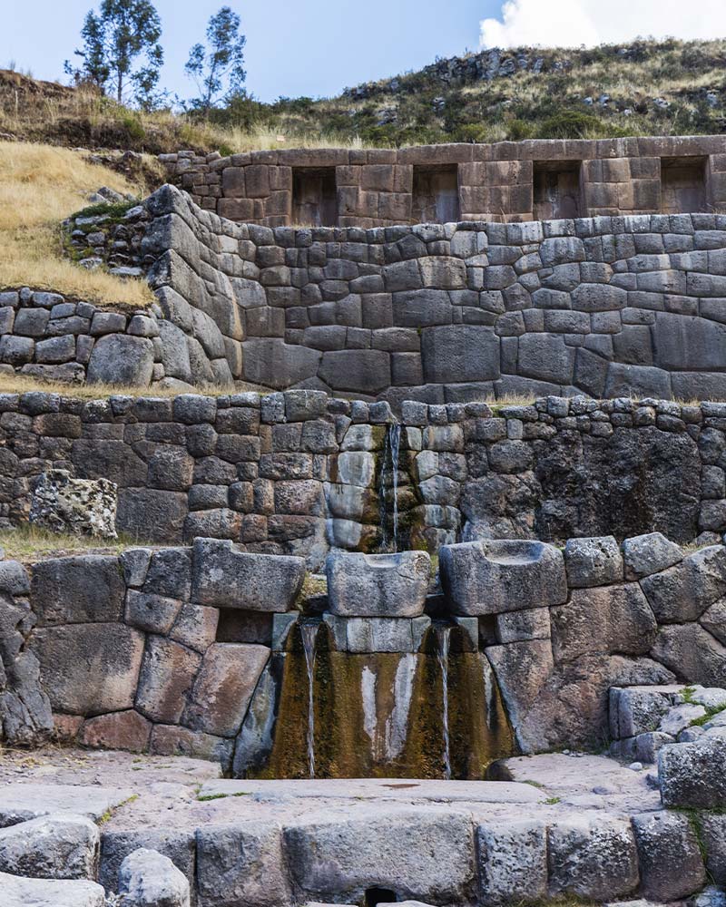 Fuentes inca de agua en Tambomachay
