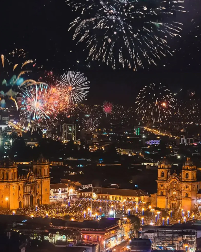 Año nuevo en Cusco en la Plaza de Armas