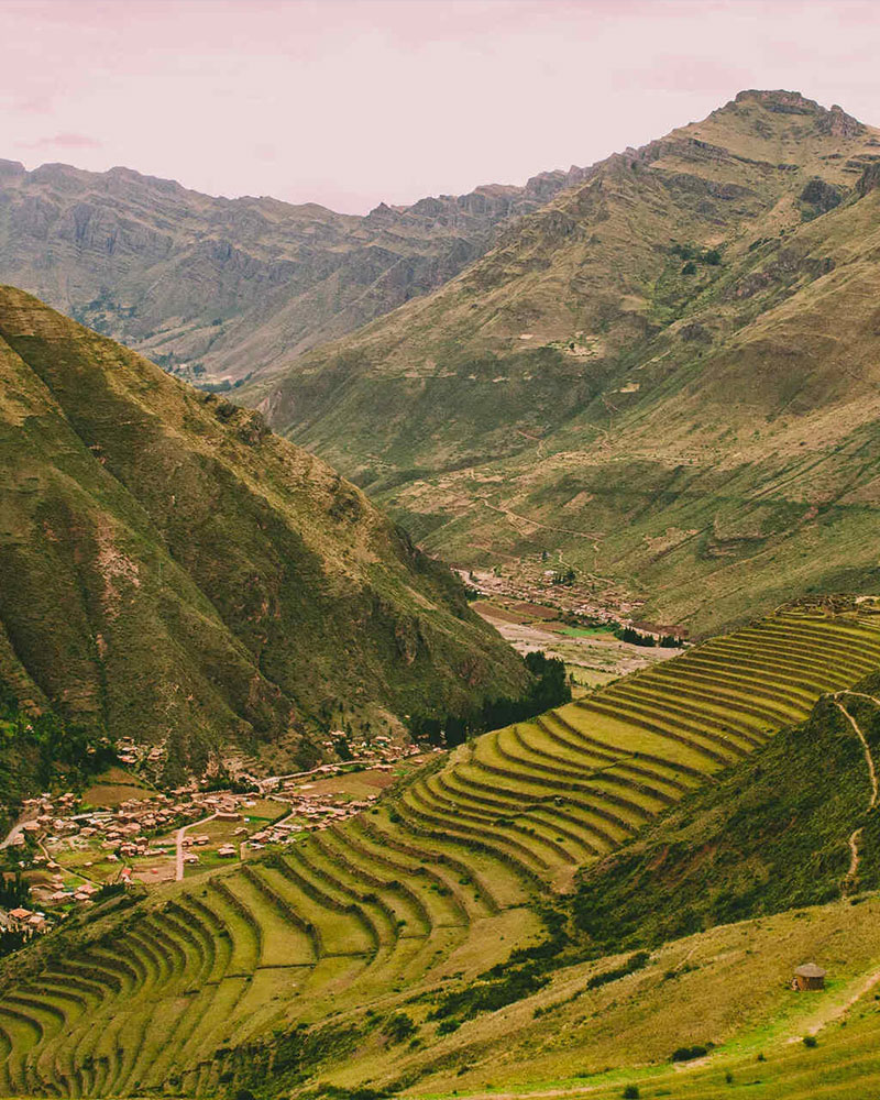 Foto del Valle Sagrado de los incas tomada desde las alturas