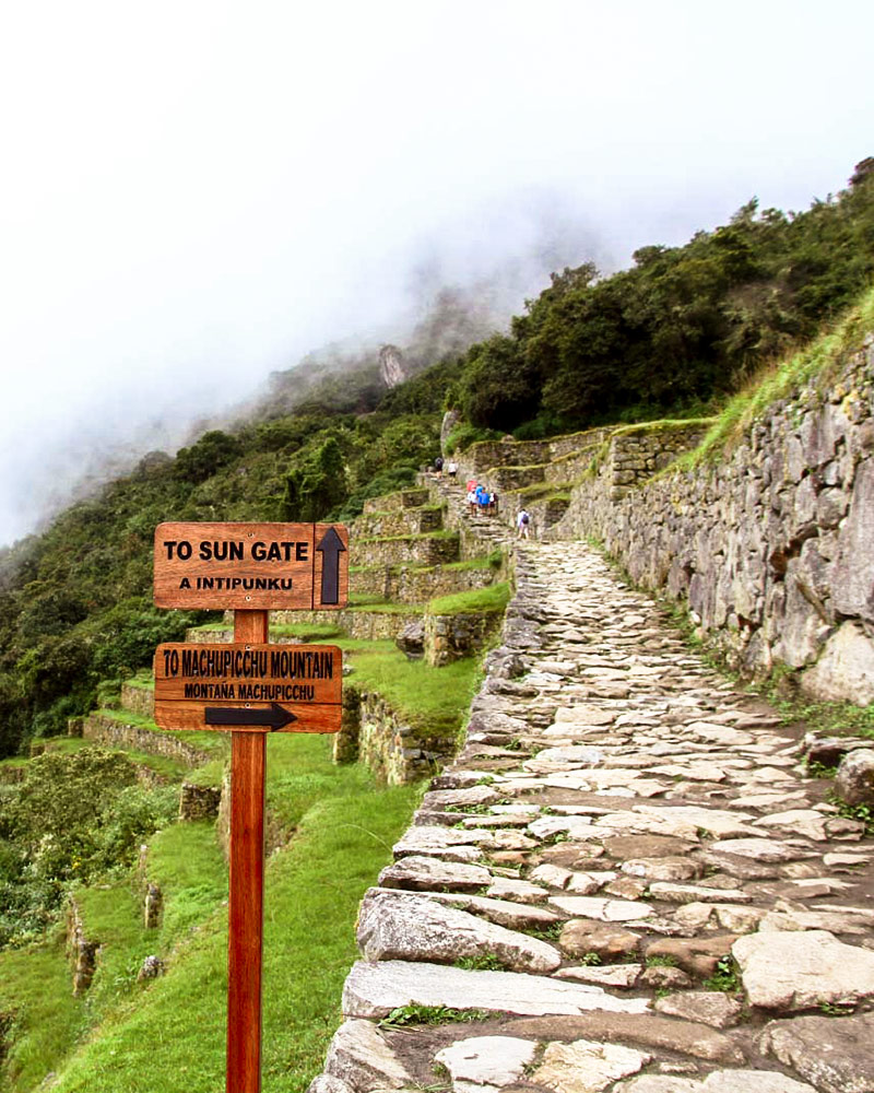 Camino que lleva desde Machu Picchu al Inti Punku