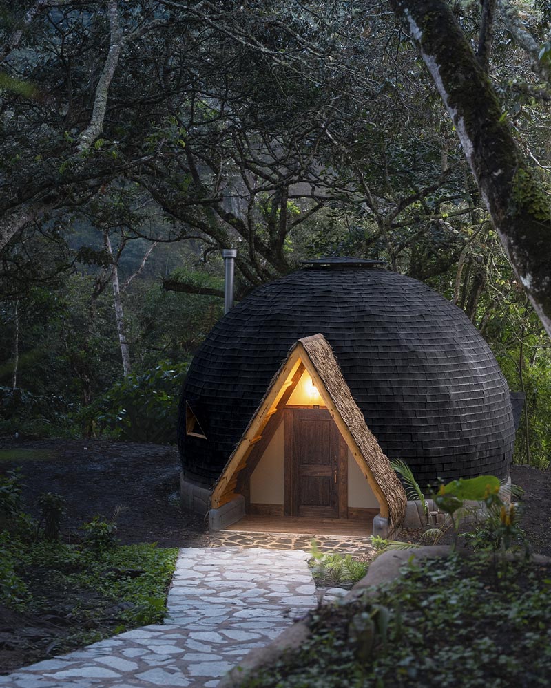 Campamento de lujo, glamping en la ruta Salkantay a Machu Picchu, Sacred Jungle Lodge, día 3